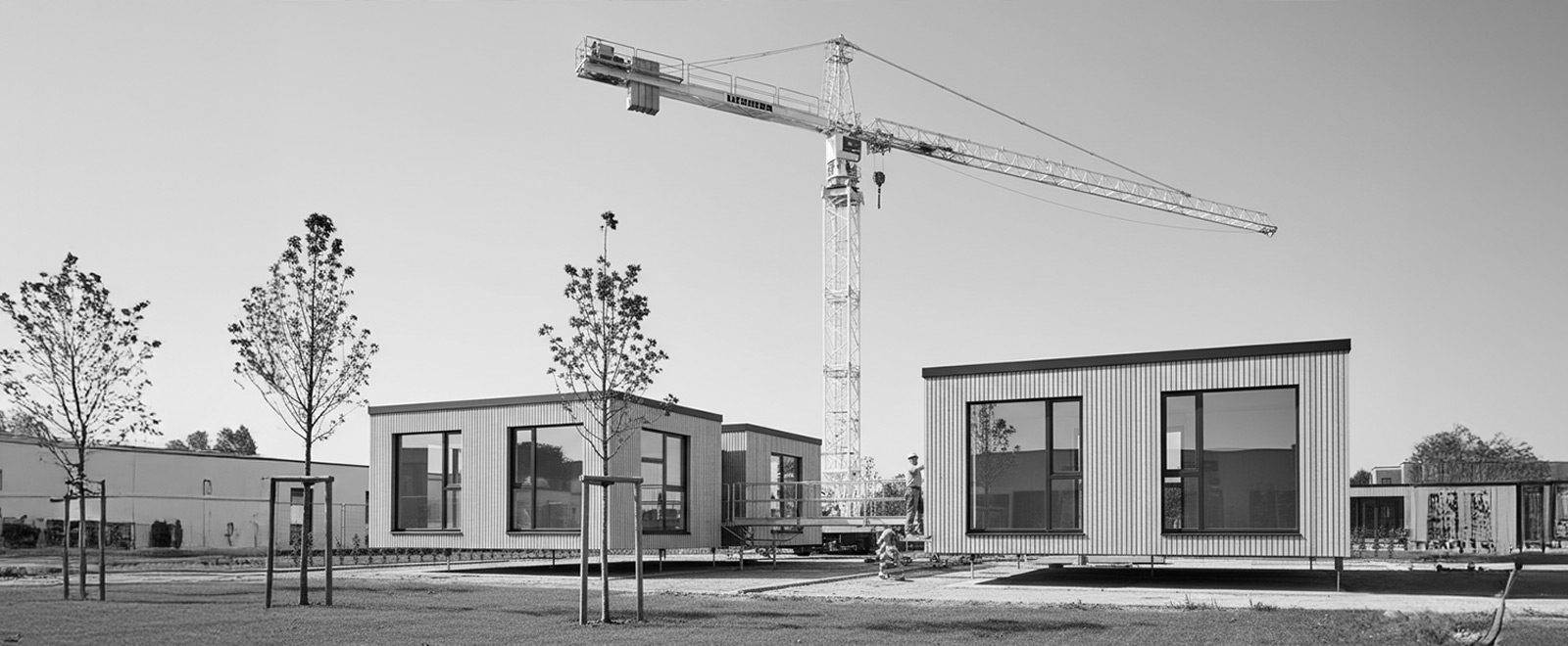 construcción modular moderna con módulos 3D construcción modular moderna con módulos 3D